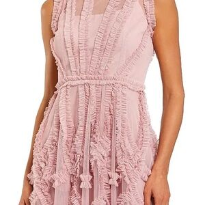 Mac Duggal Pink Ruffle Mini Dress